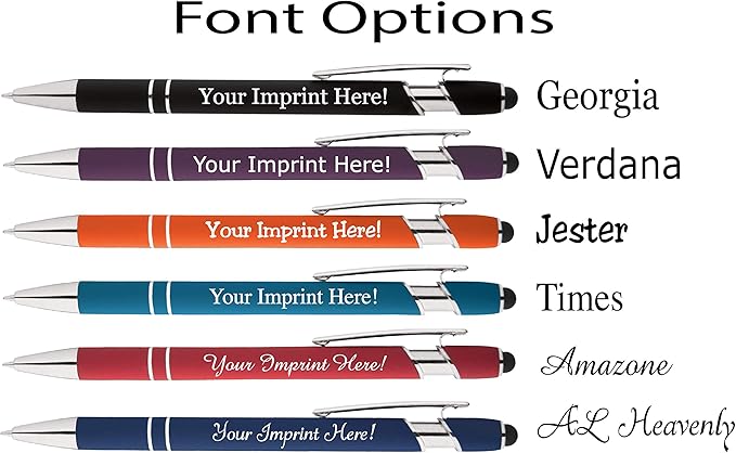 Up to 500 Pcs Custom Pens Bulk | Rainbow of Colors | Soft-Touch Metal Black Ink Personalized with Name or Message (Dark Blue, 150)