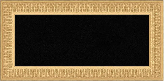 Amanti Art Black Cork Board for Wall, 18x36 Vision Board with Gold Wood Frame, Medium Corkboard Office Decor for Home Organization, Traditional Corkboard Pinboard to Display Items for Home