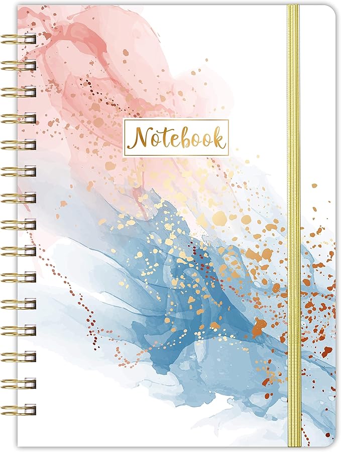 Ruled Notebook/Journal - Daily Planner with Premium Thick Paper, 6.2" X 8.4", Spiral Notebook/Journal, Banded with Waterproof Hardcover, Exquisite Inner Pocket for School, Office & Home