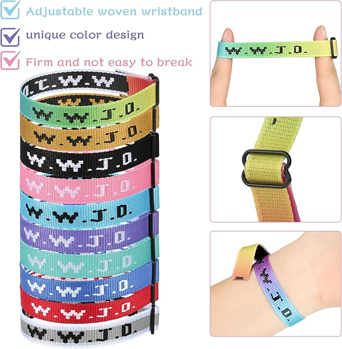 6PCS WWJD Bracelet for Women Men, Christian Gifts Wristbands, WWJD Rubber Bracelets - What Would Jesus Do Silicone Bracelet