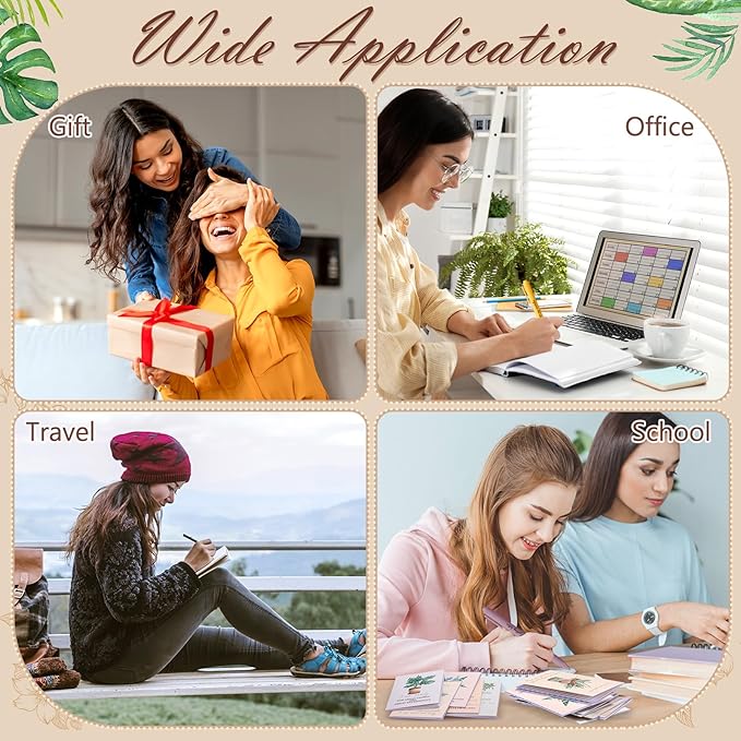 24 Set/48 Pcs Positive Affirmation Gift Set Gratitude Notebooks with Pens Small Bags Motivational Encouragement Notepads Daily Affirmations Journal for Women Stress Relief Self Care (Flower)