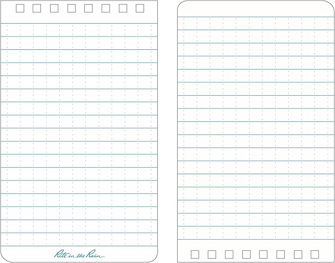 Rite in the Rain Weatherproof Top Spiral Notebook, 3" x 5", Yellow Cover, Universal Pattern, 3 Pack (No. 135-3X)