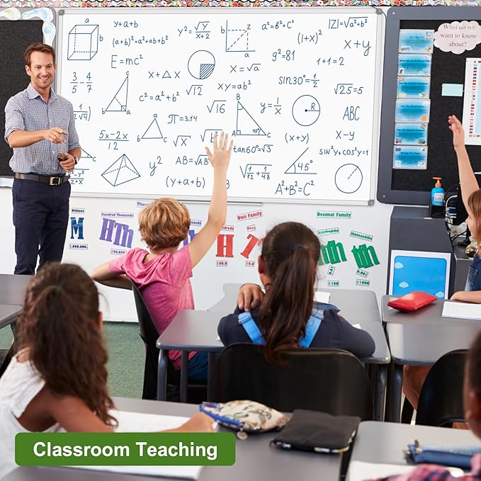 Lockways Large Dry Erase Board 72 x 48 Inch, Magnetic White Board for Wall, Aluminium Frame Whiteboard with Marker Tray for Office & School