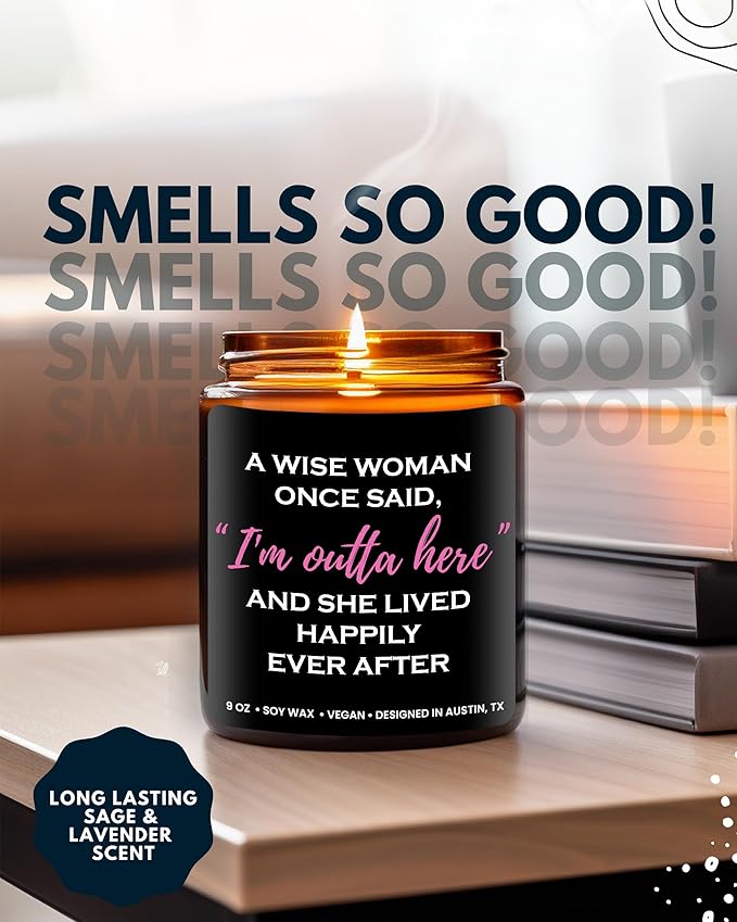 Funny Retirement/Divorce Candle, Cool Retirement Gifts For Women, Divorce Gifts For Women, Best Retirement Gifts For Women, Farewell Gifts For Colleagues Coworker Teacher, Happy Retirement Gifts Ideas