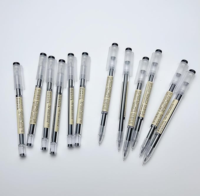 Gel Ink Pen Japanese Style Liquid Ink Rollerball Pens Quick Drying 0.35mm Ultra Fine Point Ballpoint Maker Pen Premium for Office School Stationery Supply,12 Pcs, Black