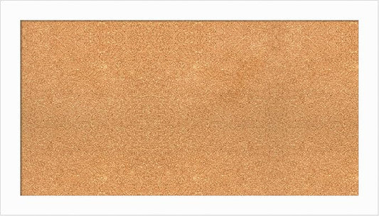 Amanti Art Natural Cork Board for Wall, 21x37 Vision Board with White Frame, Large Corkboard Office Decor for Home Organization, Casual Corkboard Pinboard to Display Items for Home Organization in
