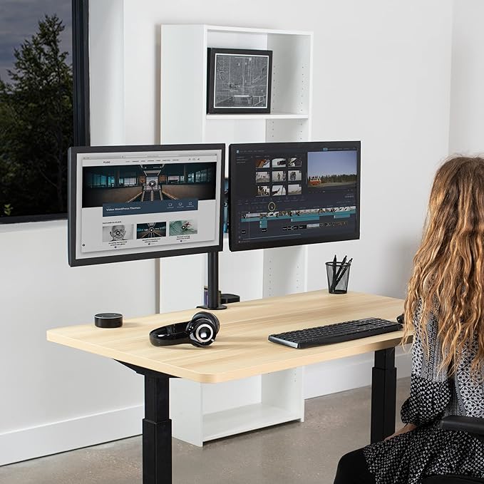 VIVO Universal 48 x 30 inch Solid One-Piece Table Top for Standard and Sit to Stand Height Adjustable Home and Office Desk Frames, Light Wood, DESK-TOP48-30C