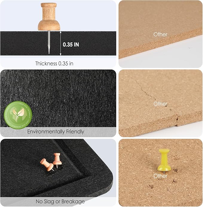 MaxGear Extra Large Bulletin Board 72" x 48", Foldable Felt Board Vision Board Supplies, Cork Board for Office, Home, School, Small Pin Boards for Walls Decorative Display Board Black