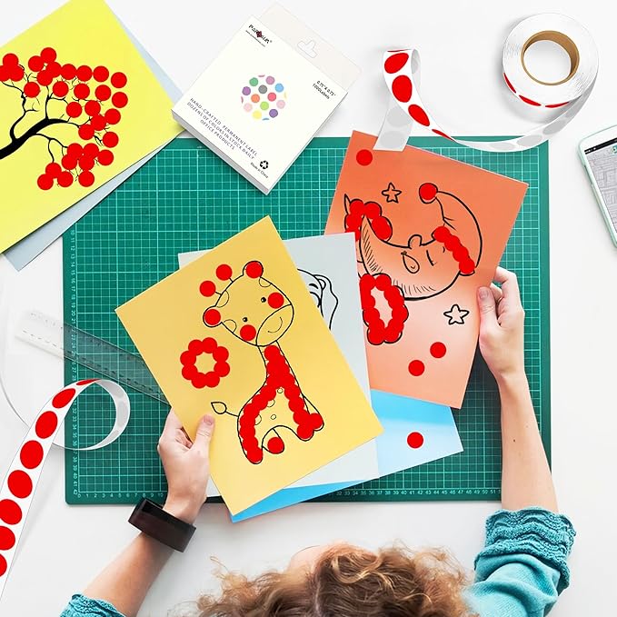 PARLAIM 3/4 Inch Roll Color Coding Labels,10000 per 10 Rolls Round Permanent Adhesive Color Coding Circle Dot Stickers for Office Home (Red)