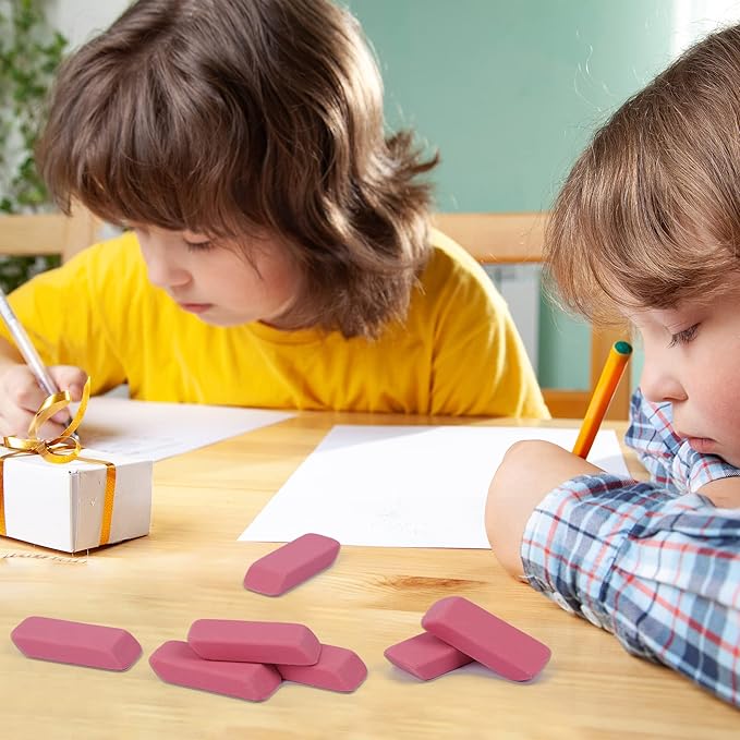 200 Pack Pink Erasers Bulk Latex-Free Soft Erasers Pencil Erasers for Kids Teachers and School and Office Supplies