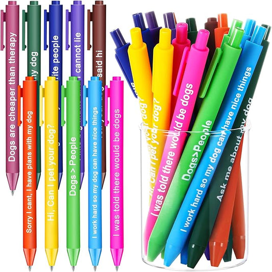 50 Pcs Gel Ink Pens Motivational Inspirational Quote Pen Retractable Rolling Ball Smooth Writing for Coworkers Supplies Office Home(Classic Color,Dog Lover)