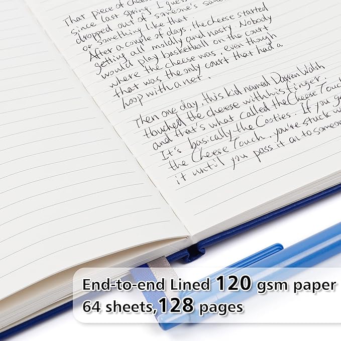 feela 24 Pack Journal Notebook for Work, Business Notebook Bulk Hardcover Lined Writing Journal with Pen Holder for Men Women Note Taking, with 24 Black Pens, 120 GSM, 5.1”x8.3”, A5, Navy