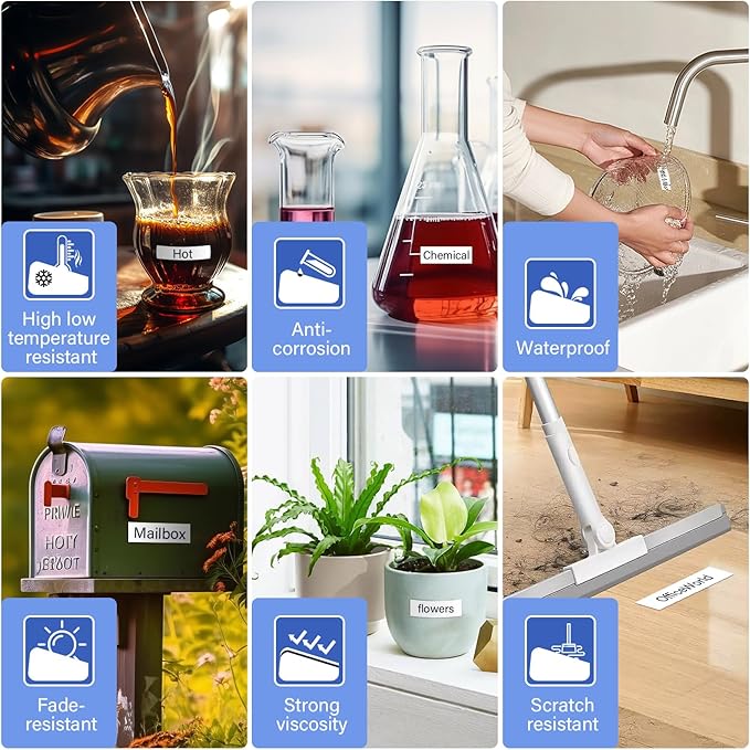 6Pack TZe-231 Tape Label Maker Compatible with Brother P-Touch TZe-231 Tape, TZE231 ½” 0.47”x 26.2 ft Laminated Black on White, for use with PT-D210, PT-H110, PT-D220, PT-D410, PT-D600