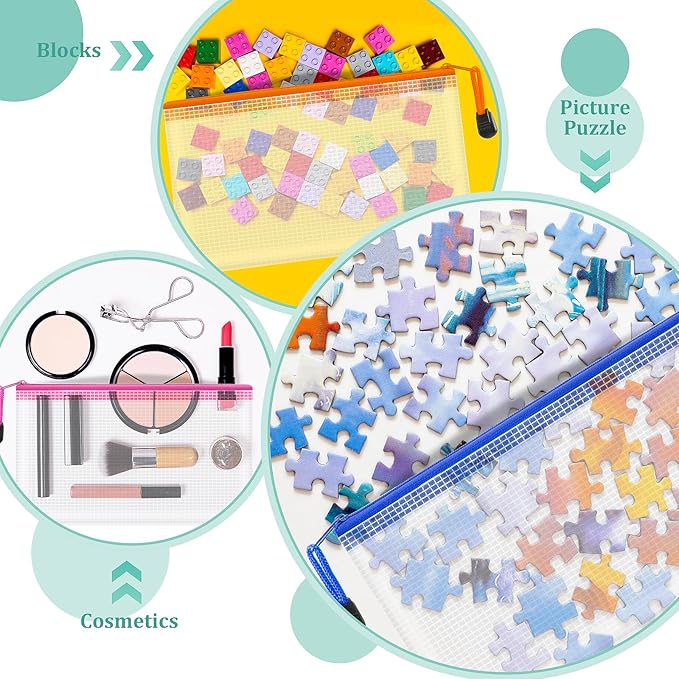 24pcs Mesh Zipper Pouch Bags Small, Pencil Bags With Zipper, 8.1x4.8 Inches Zipper Pencil Pouch, 8 Colors Pencil Pouch Bulk, Reusable Pencil Bags for Office Supplies and Travel Storage