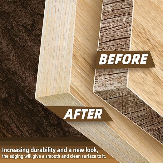 GSCIT Club Oak Edge Banding, 7/8 inch x 50ft roll of Veneer Edge Banding Preglued Flexible, Real Wood Tape Banding