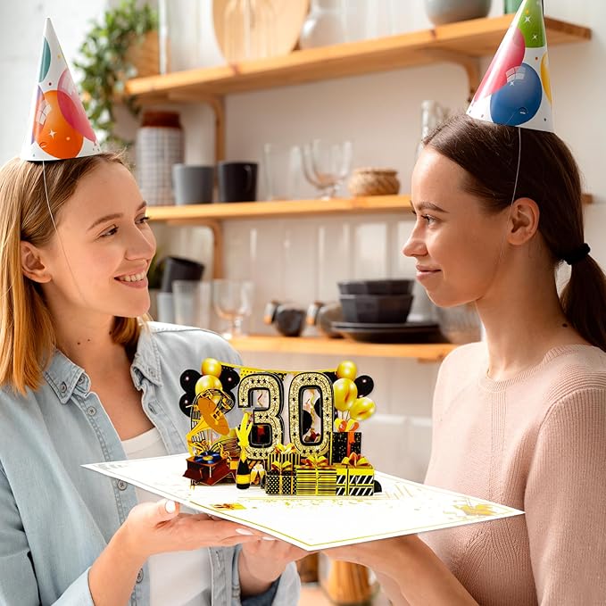 30th Birthday Card for Men Women, 3D Pop Up 30th Birthday Gifts Cards for Him Her, Back In 1995 Funny 30 Year Old Birthday Decorations