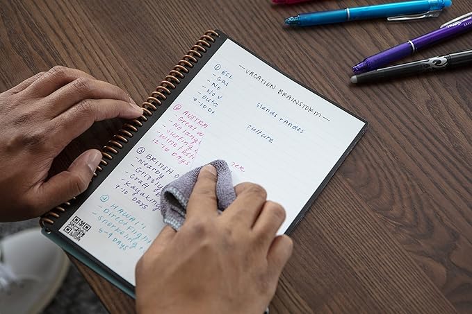 Rocketbook Smart Reusable Notebook, Mini Spiral Notebook, Infinity Black, (3.5" x 5.5")