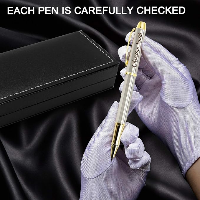 Amlion Personalized Pens Custom Engraved Pen with Name, Refillable Medium Refill, Personalized Gifts for Men Women