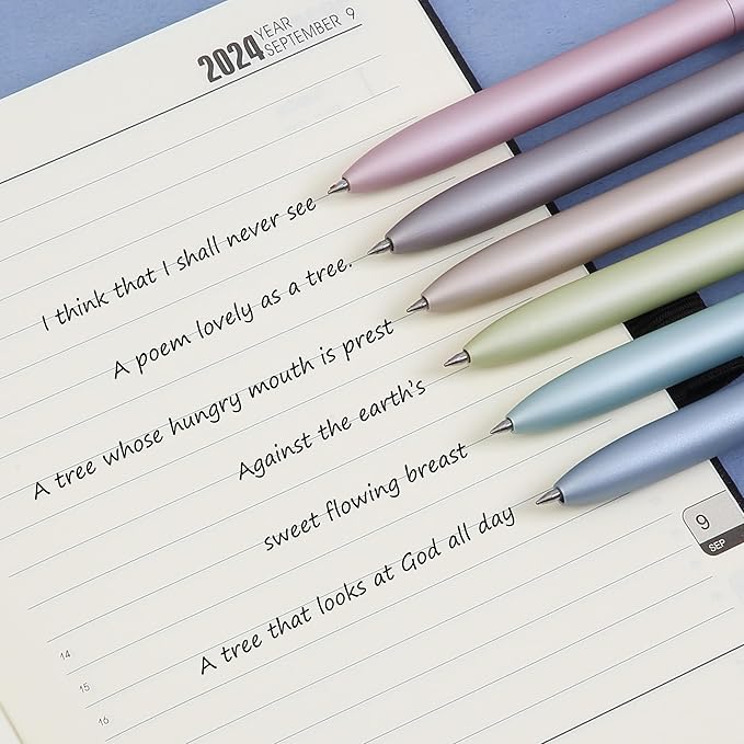 Mr. Pen- Retractable Gel Pens, 6 Pack, Black Ink Gel Pens Fine Point, Metallic Colorful Barrels, Retractable Pens, Gel Ink Pens, Aesthetic Pens for Journaling Fine Tip Pens