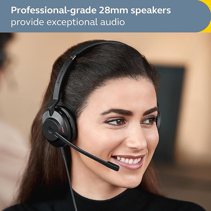Jabra Evolve2 30 SE Wired Stereo Noise-Cancelling Headset - Features 2-Mic Call Technology and USB-A Cable - Works with All Leading Unified Communications Platforms Such as Zoom & Google Meet - Black