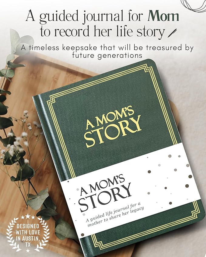 Mom's Life Story Journal (Hardcover): A Meaningful Keepsake for Mom to Share Her Journey and Memories, Book Includes 250+ Prompt Questions, Sentimental Gifts for Mother's Day, Birthday & Christmas