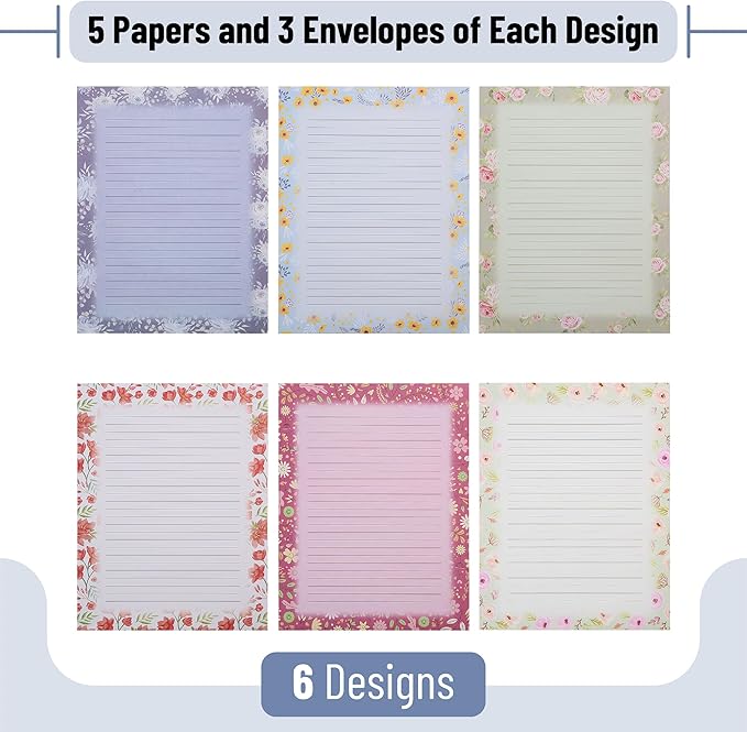 Mr. Pen- Stationery Writing Paper with Envelopes, 30 Letter Writing Paper with 18 Envelopes, Floral Cute Stationary Set for Writing Letters, Stationary Paper, Writing Paper Stationary, Letter Set