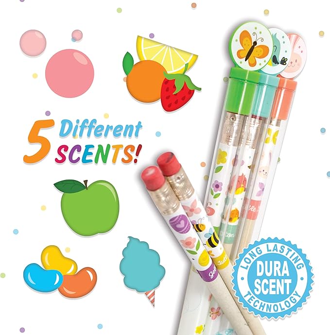 Spring Smencils Cylinder - HB #2 Patented Gourmet Scented Pencils, 50 Count - Gifts for Kids, Classroom Rewards, Party Favors, Easter day