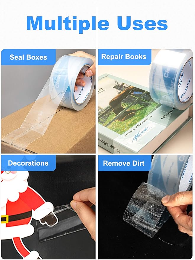 JARLINK Clearer Packing Tape 24 Rolls, Heavy Duty Packaging Tape for Shipping Packaging Moving Sealing, 2.8mil Thicker, 1.88 inches Wide, 60 Yards Per Roll, 1440 Total Yards