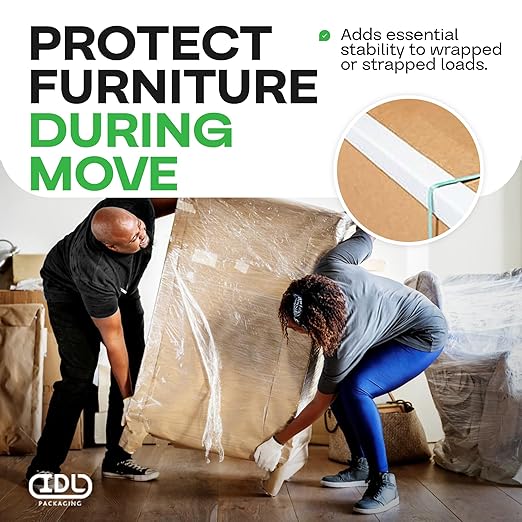 IDL Packaging 2” x 2” x 9” Cardboard Edge Protector (Pack of 20) - Corner Protectors for Shipping, Storage, & Moving – Reinforced Corner Guard Protection for Pallets, Wall Corners, & Furniture