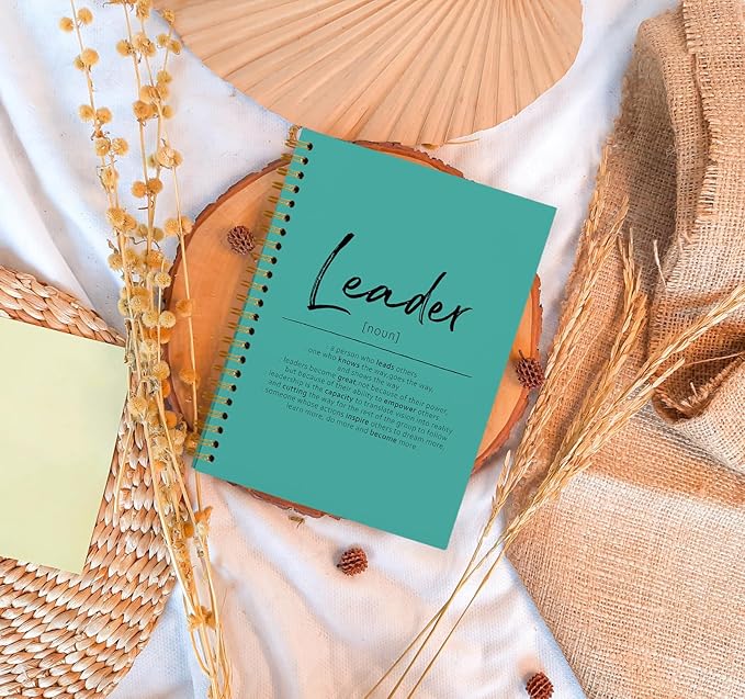 OXW Green Meeting Notebooks for Work, Leadership Gifts Office Work Notebook Journal for Writing Note Taking, Thank You Appreciation Gifts for Women Men Leader Mentor Boss Manager Principal, 5.5"x8.3"