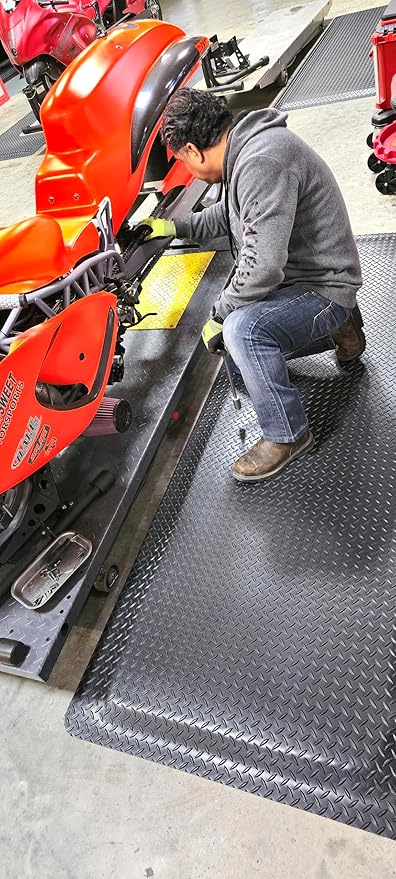 Rhino Mats, American Classic Diamond Anti-Fatigue Mats, Industrial Ergonomic Comfort Standing Mat for Work, Home, Garage, Office, Kitchen or Anywhere (Black 9/16" Thick, 3 FT. x 12 FT.)