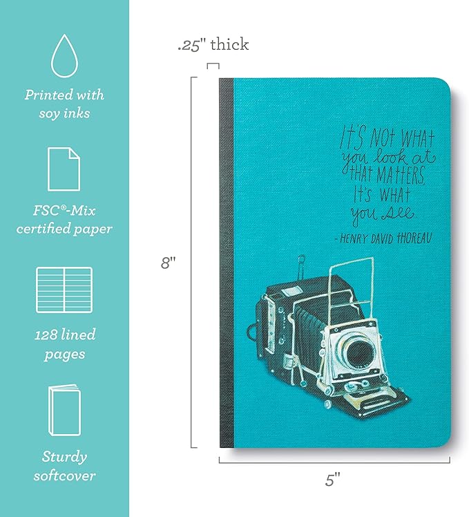 Compendium Softcover Journal - It's not what you look at that matters, it's what you see. – A Write Now Journal with 128 Lined Pages, 5″W x 8″H
