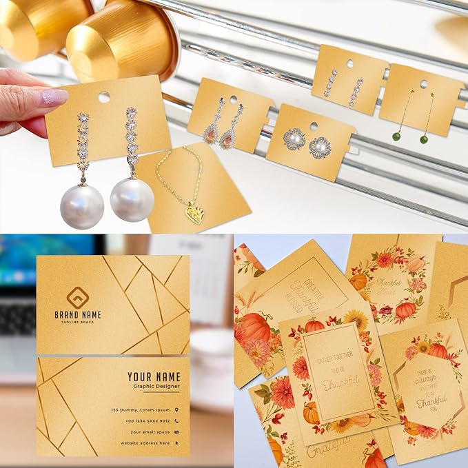 24 Sheets Gold Shimmer Cardstock 8.5 x 11 Metallic Paper, Goefun 80lb Card Stock Pearlescent Paper for Invitations, Birthday, Anniversaries, Card Making