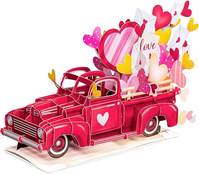 Paper Love 3D Loads of Love Pop Up Card, With Detachable Popup Keepsake, Gift for Birthday, Anniversary, All Occasion - Oversized 10" x 7" Cover - Includes Envelope and Note Tag