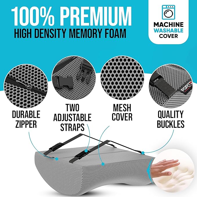 FORTEM Seat Cushion and Lumbar Support for Office Chair, Desk Chair Cushion, Memory Foam Office Chair Cushion, Non Slip Sitting and Back Pillow for Gaming, Car Seat Cushion, Chair Pad, XL
