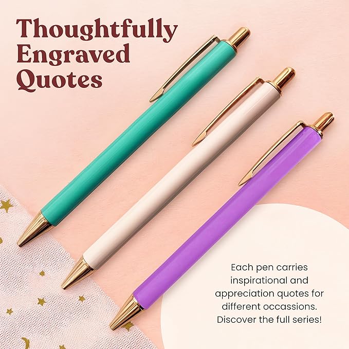 MESMOS 3pc Fancy Pen Set, Cute Nice Journaling Fun Pens for Women, Aesthetic Journaling Luxury Office Pretty Pens