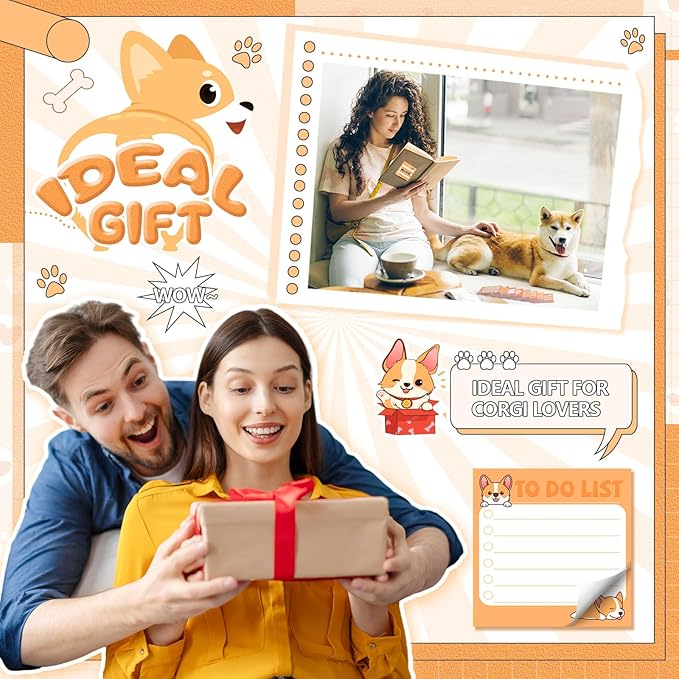 9 Pads Cute Sticky Notes Cartoon Animal Self Stick Notepads 3x3 Inches Notes Adhesive Memo Pad Office Decor Gifts for Students School Office Meeting(Corgi)