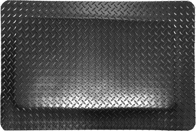Rhino Mats, American Classic Diamond Anti-Fatigue Mats, Industrial Ergonomic Comfort Standing Mat for Work, Home, Garage, Office, Kitchen or Anywhere (Black 9/16" Thick, 2 FT. x 10 FT.)