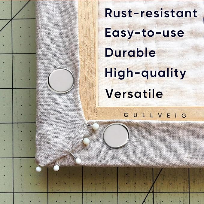 Gullveig Silver Push Pins - 100 Piece Set in Elegant Metallic Finish - Durable Metal Thumb Tacks, Reusable Paper Box - Perfect for Home, Office, and DIY Projects - Ф11mm x 17mm