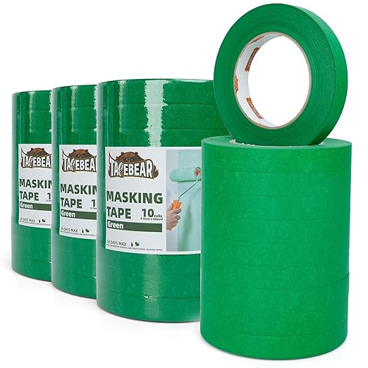 Green Painters Tape Multi-Surface Masking Tape 0.7 inch x 60 Yard, Indoor and Outdoor Painting Tape, Residue Free Easy Removal with Sharp Lines, Paint Tape for Walls, Auto, Home, 40Rolls