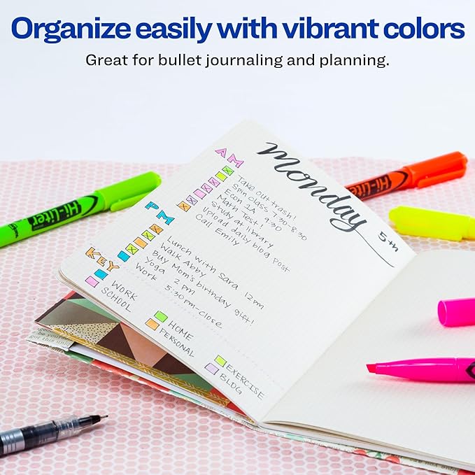 AVERY Hi-Liter Pen-Style Highlighters, Smear Safe Ink, Chisel Tip, 3 Assorted Color Highlighters (25860)