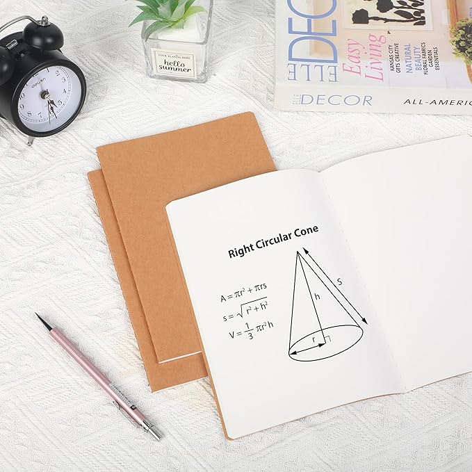 12 Pack Blank Kraft Notebooks, 8.3x5.5 Inches A5 Small Journals Bulk Blank Notebooks 80 Gsm Unlined with 60 Pages A5 Subject Notebooks Traveler Journal Set for Adult Students Back to School Supplies