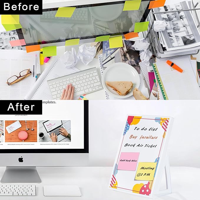 Desktop Whiteboard with Pre-Set Designs, Small White Board Dry Erase for Desk, Mini Dry Erase Board 8.5" x 6", Compact Desktop Whiteboard for Kids (Dots)