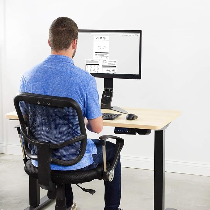 VIVO Light Wood 43 x 24 inch Universal Solid One-Piece Table Top for Standard and Sit to Stand Height Adjustable Home and Office Desk Frames, DESK-TOP43C