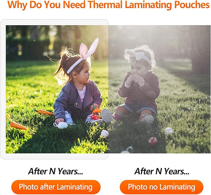 Thermal Laminating Pouches, 9 x 11.5 Inches Laminating Sheets, 3 mil Thick Laminate Sheets, 200 Pack,Clear