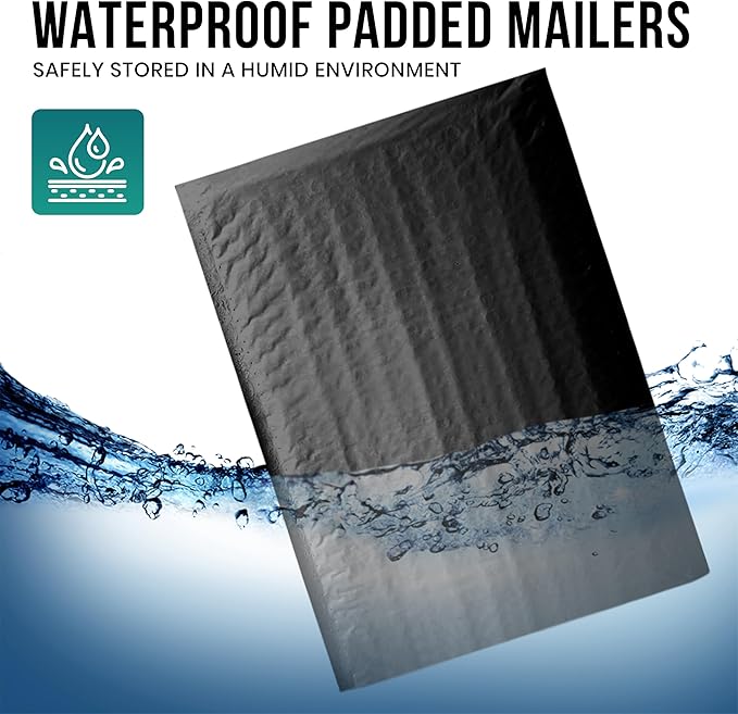 Levex - #0000 4" x 6" [5 Pack] Black Poly Bubble Mailers, Padded Envelope Mailers, Packing Envelope & Mailing Bags for Shipping