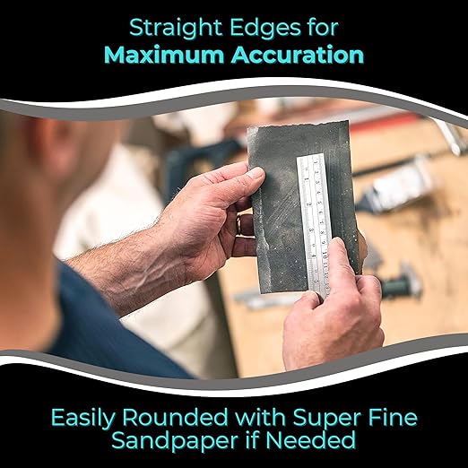 6 Inch Metal Ruler Bulk Set - 10-Pack of Compact 6 Inch / 15cm Stainless Steel Rulers - Precise Edge-Starting Imperial & Metric Measurements - Essential for Classrooms, Workshops, and Offices