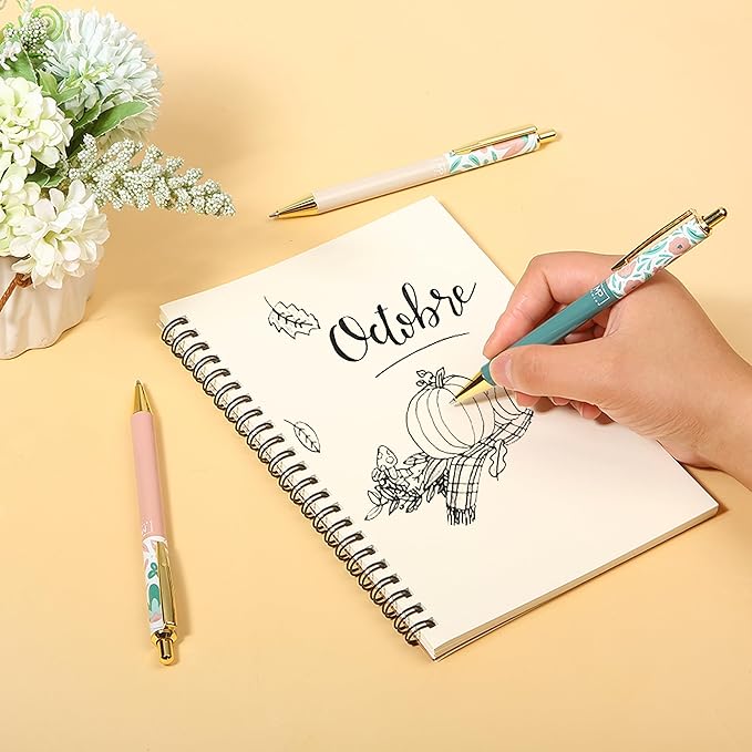 Mr. Pen- Luxury Floral Pen Set, 3 pcs, Black Ink Ballpoint Pens, Floral Pen, Fancy Pens for Women, Cute Pens for Journaling, Easter Gift