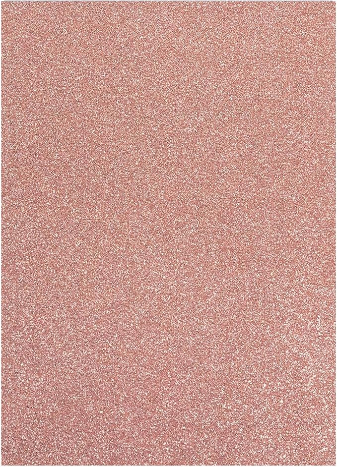 Baisunt 20 Sheets Rose Gold Glitter Cardstock Paper for DIY Art Project, Scrapbook, Birthday Wedding Party Decoration 250GSM(8x12 In, Non Adhesive)