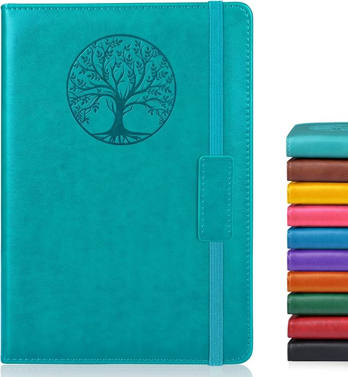 Lined Journal Notebook for Women Men,256 Pages A5 Hardcover Leather Journals for Writing,Travel,Business,Work & School,College Ruled Notebooks for Note Taking,Diary Notepad 5.7"×8.3" (blue)